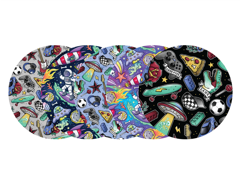 Glucomart Adhesive Patch for Libre, Dexcom G7, and Dexcom Stelo - Boy Things CGM OverPatches 5-Pack