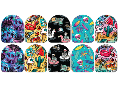 Fabric Stickers for Omnipod (10-Pack) Alt Summer