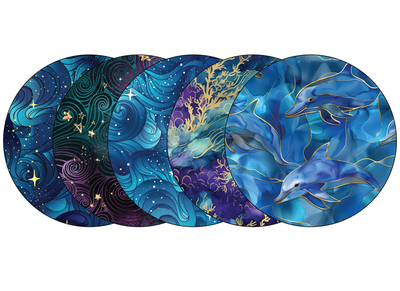 Glucomart Adhesive Patch for Libre, Dexcom G7, and Stelo (5-Pack) Pacific Wave