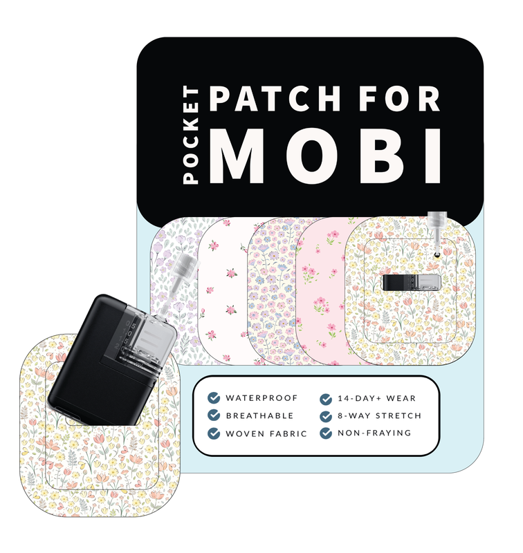Adhesive Pocket for Mobi Insulin Pump (5-Pack) Spring Floral