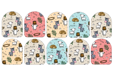 Fabric Stickers for Omnipod (10-Pack) Risen Easter