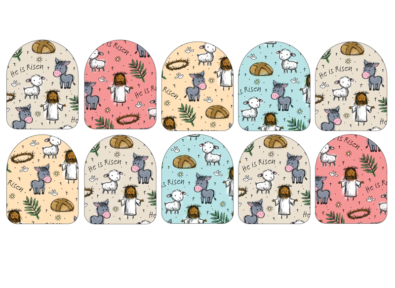 Fabric Stickers for Omnipod (10-Pack) Risen Easter