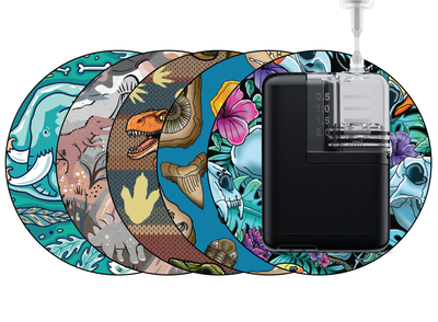 Glucomart Grip Sleeve for Mobi | Durable Lightweight Option for Mobi Insulin Pump (5-Pack) | Prehistoric