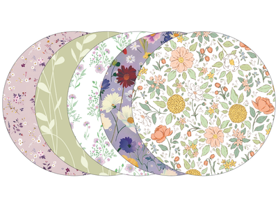 Glucomart Adhesive Patch for Libre, Dexcom G7, and Stelo (5-Pack) | Vintage Floral