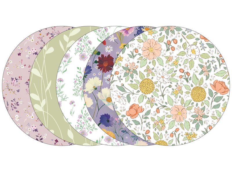 Glucomart Adhesive Patch for Libre, Dexcom G7, and Stelo (5-Pack) | Vintage Floral