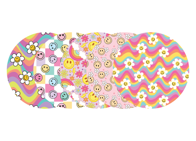 Glucomart Adhesive Patch for Libre, Dexcom G7, and Dexcom Stelo - Smile CGM OverPatches 5-Pack