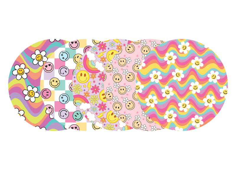 Glucomart Adhesive Patch for Libre, Dexcom G7, and Dexcom Stelo - Smile CGM OverPatches 5-Pack