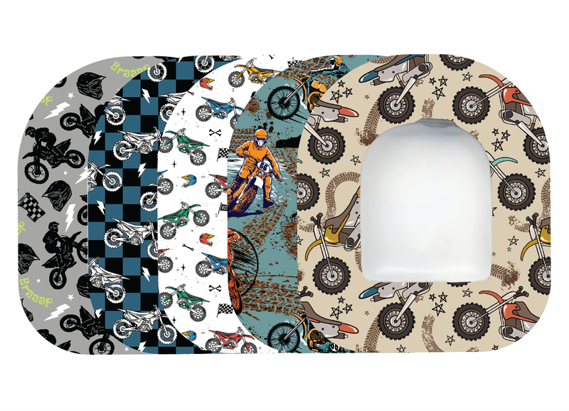 Glucomart Omnipod Adhesive Patches – Hypoallergenic, Waterproof &amp; Fray-Proof for Omnipod 5 and DASH (Pack of 5) - Dirt Bikes