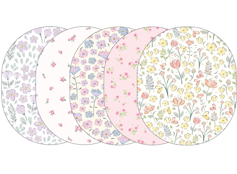 Glucomart Universal CGM Adhesive Patches for Dexcom G6, Dexcom G7, Stelo, Guardian &amp; Libre Sensors (5-Pack) Spring Floral