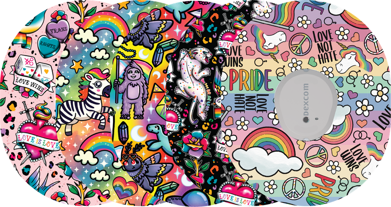 Glucomart Dexcom G7 Adhesive Patches (5-Pack) Pride