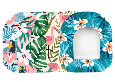 Glucomart Omnipod Adhesive Patches – Hypoallergenic, Waterproof &amp; Fray-Proof for Omnipod 5 and DASH (Pack of 5) - Tropical