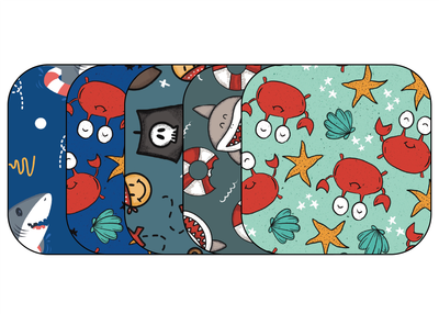 Glucomart Adhesive Patch for Libre, Dexcom G7, and Stelo | Sea Creatures 5-Pack (No Glue in the Center)