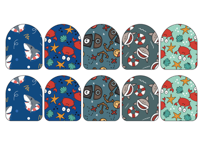 Fabric Stickers for Omnipod | Sea Creatures 10-Pack