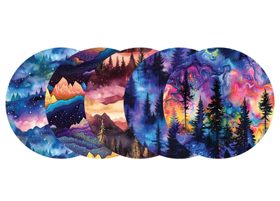 Glucomart Adhesive Patch for Libre, Dexcom G7, and Dexcom Stelo - Mystic Mountains CGM OverPatches 5-Pack