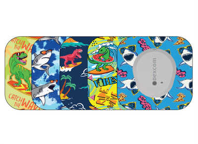 ​Glucomart Mini Dexcom G7 Adhesive Patches with Grip Bumper (5 Count) - Surf