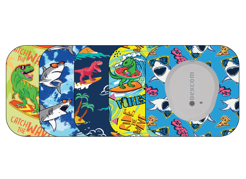 ​Glucomart Mini Dexcom G7 Adhesive Patches with Grip Bumper (5 Count) - Surf