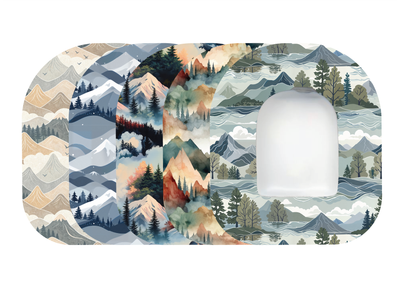 Glucomart Omnipod Adhesive Patches – Hypoallergenic, Waterproof &amp; Fray-Proof for Omnipod 5 and DASH (Pack of 5) - Mountains