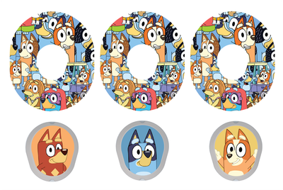 Glucomart Premium Dexcom G7 Patches and Dexcom G7 Stickers Blue Dog Dexcom Patch 3-Pack RETIRING