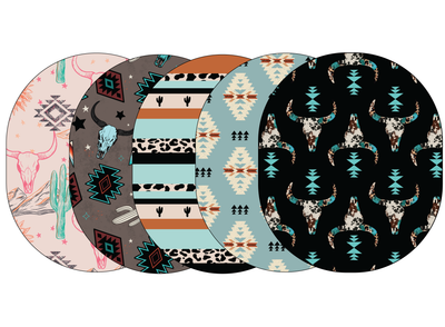 Glucomart Universal CGM Adhesive Patches for Dexcom G6, Dexcom G7, Stelo, Guardian &amp; Libre Sensors (5-Pack) Punchy Western