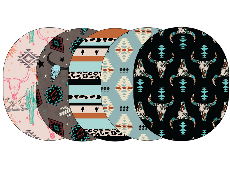 Glucomart Universal CGM Adhesive Patches for Dexcom G6, Dexcom G7, Stelo, Guardian &amp; Libre Sensors (5-Pack) Punchy Western