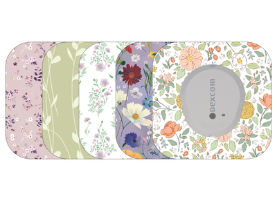 ​Glucomart Mini Dexcom G7 Adhesive Patches with Grip Bumper (5 Count) - Vintage Floral