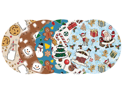 Glucomart Adhesive Patch for Libre, Dexcom G7, Lingo, Instinct &amp; Stelo CGM (5-Pack) Merry Christmas