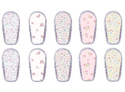 Glucomart Dexcom G6 Transmitter Stickers Spring Floral 10-Pack