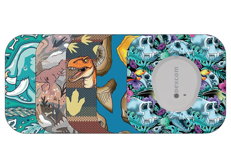 ​Glucomart Mini Dexcom G7 Adhesive Patches with Grip Bumper (5 Count) - Prehistoric