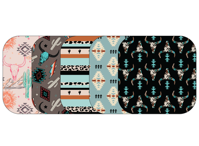 Glucomart Adhesive Patch for Libre, Dexcom G7, and Stelo | Punchy Western 5-Pack (No Glue in the Center)