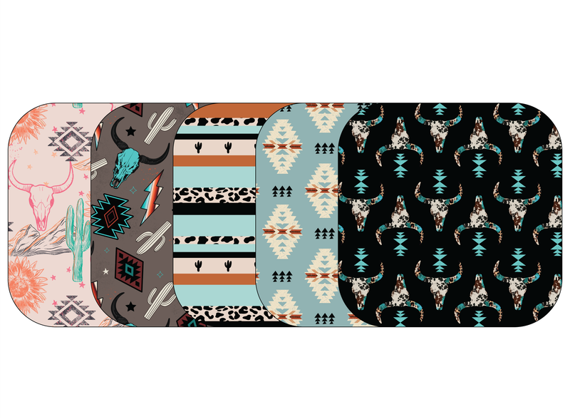 Glucomart Adhesive Patch for Libre, Dexcom G7, and Stelo | Punchy Western 5-Pack (No Glue in the Center)