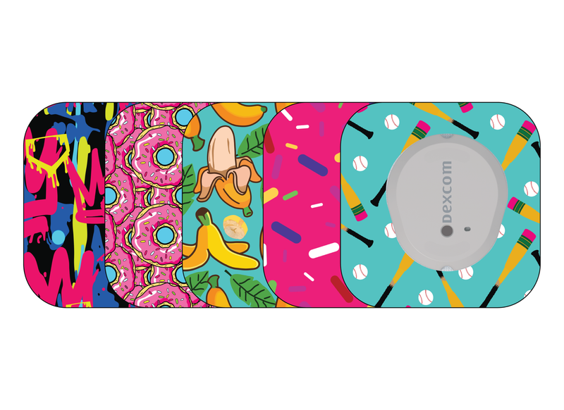 ​Glucomart Mini Dexcom G7 Adhesive Patches with Grip Bumper (5 Count) - Baseball