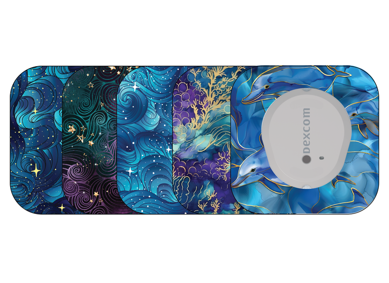 ​Glucomart Mini Dexcom G7 Adhesive Patches with Grip Bumper (5 Count)  - Pacific Wave