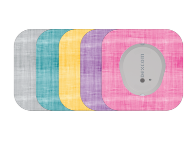 ​Glucomart Mini Dexcom G7 Adhesive Patches with Grip Bumper (5 Count) - Solid Pastel