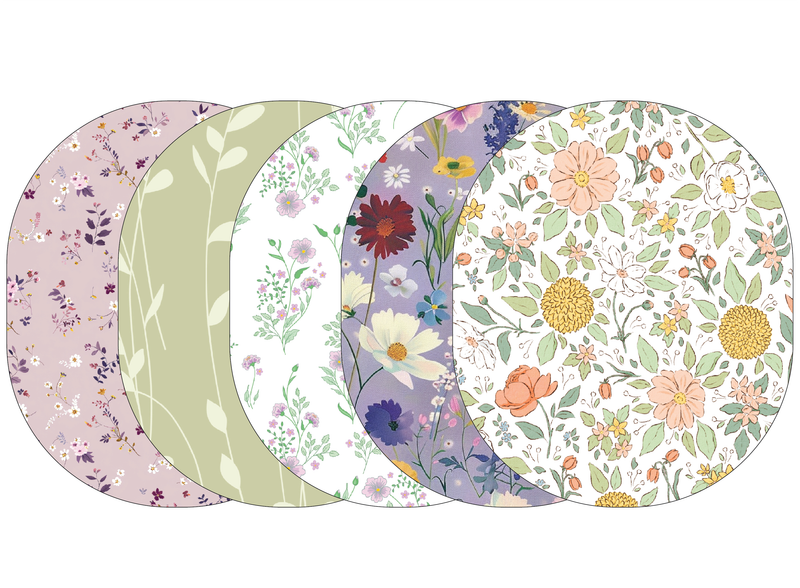 Glucomart Universal CGM Adhesive Patches for Dexcom G6, Dexcom G7, Stelo, Guardian &amp; Libre Sensors | Vintage Floral (5-Pack)