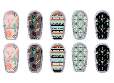 Glucomart Dexcom G6 Transmitter Stickers Punchy Western 10-Pack