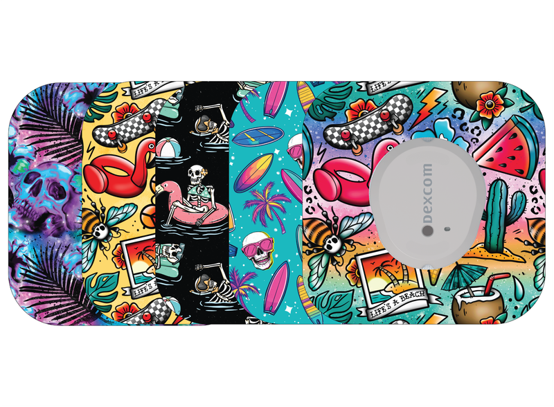 ​Glucomart Mini Dexcom G7 Adhesive Patches with Grip Bumper (5 Count) - Alt Summer