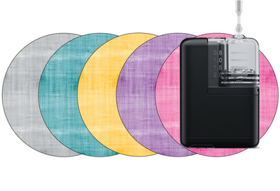 Glucomart Grip Sleeve for Mobi - Stick &amp; Go - Durable Lightweight Option for Mobi Insulin Pump Skin Placement - 5-Pack Mobi Patches - Pastels