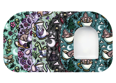 Glucomart Omnipod Adhesive Patches – Hypoallergenic, Waterproof &amp; Fray-Proof for Omnipod 5 and DASH (Pack of 5) - Cryptid Tea Party