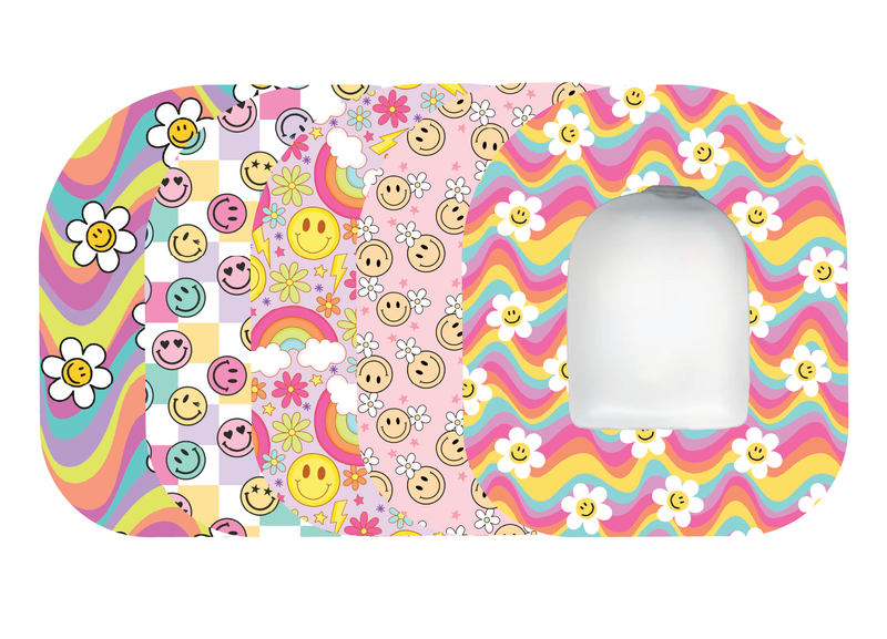 Glucomart Omnipod Adhesive Patches – Hypoallergenic, Waterproof &amp; Fray-Proof for Omnipod 5 and DASH (Pack of 5) - Smile