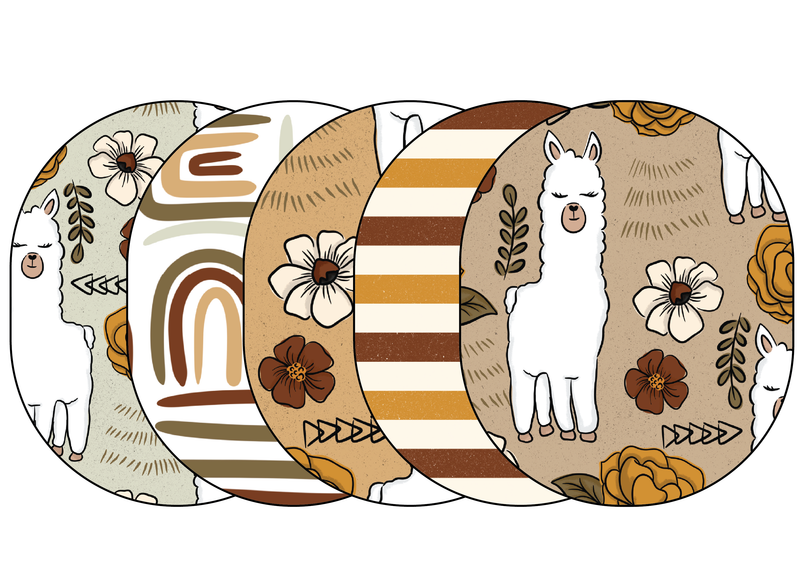 Glucomart Universal CGM Adhesive Patches for Dexcom G6, Dexcom G7, Stelo, Guardian &amp; Libre Sensors | Llama (5-Pack)