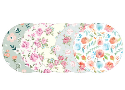 Glucomart Adhesive Patch for Libre, Dexcom G7, and Dexcom Stelo - Flower Garden CGM OverPatches 5-Pack