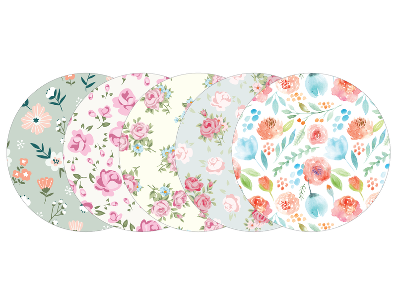 Glucomart Adhesive Patch for Libre, Dexcom G7, and Dexcom Stelo - Flower Garden CGM OverPatches 5-Pack