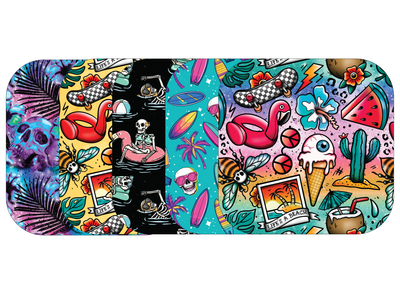 Glucomart Adhesive Patch for Libre, Dexcom G7, and Stelo | Alt Summer 5-Pack (No Glue in the Center)