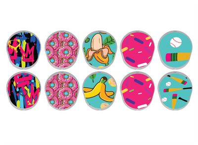 Dexcom G7 Transmitter Stickers (10-Count) Baseball