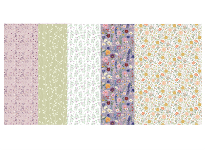 Tube Tape for Nasogastric or Oxygen Tubes | Vintage Floral 5-Pack Medical Tape (4" x 3" Sheets)