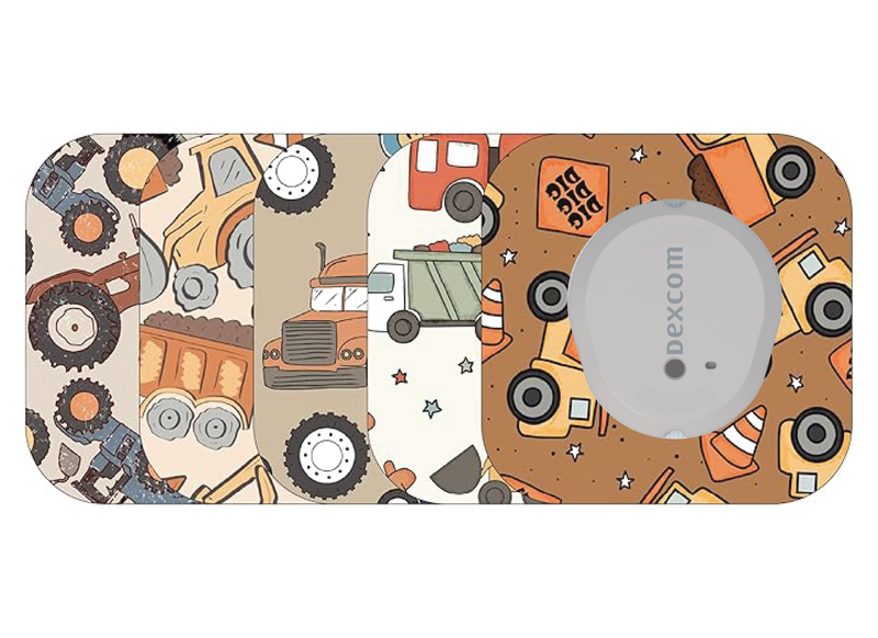 ​Glucomart Mini Dexcom G7 Adhesive Patches with Grip Bumper (5 Count) - Vehicles