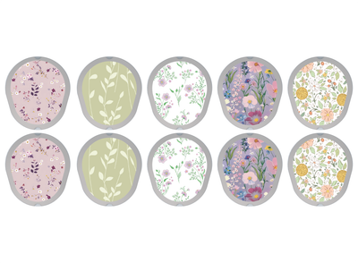Dexcom G7 Transmitter Stickers (10-Count) | Vintage Floral