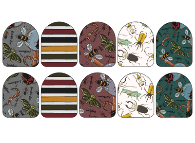 Fabric Stickers for Omnipod (10-Pack) | Bugs