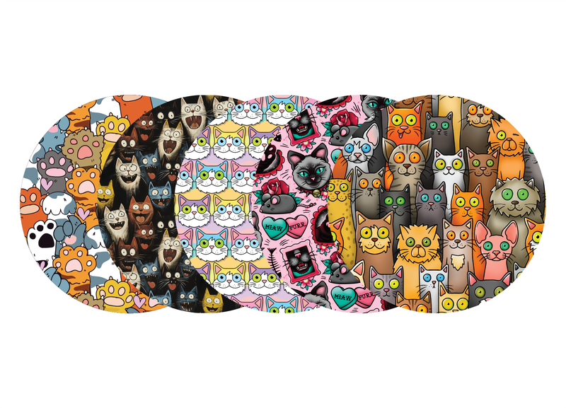 Glucomart Adhesive Patch for Libre, Dexcom G7, and Dexcom Stelo - Cats CGM OverPatches 5-Pack