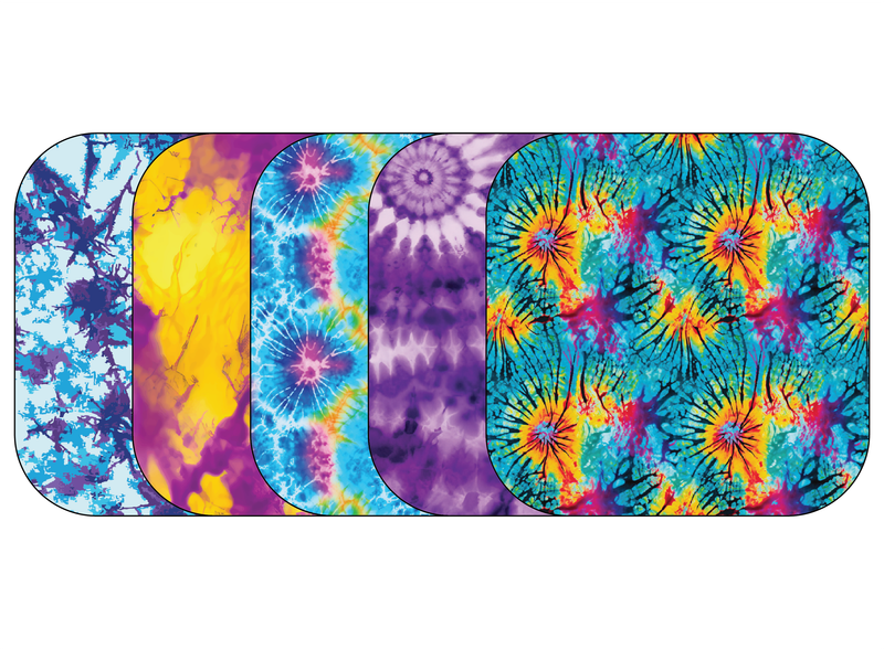 Glucomart Adhesive Patch for Libre, Dexcom G7, and Stelo | Tie Dye 5-Pack (No Glue in the Center)